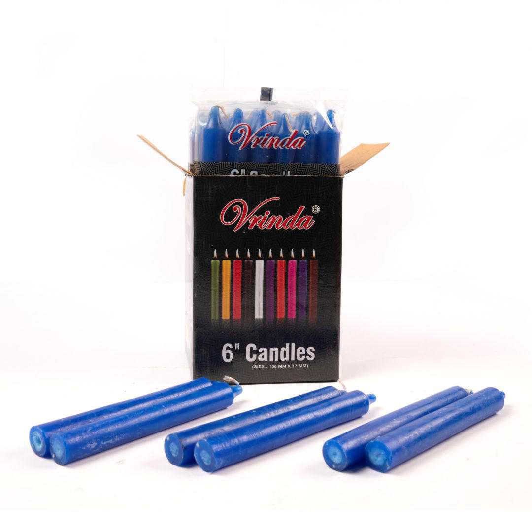 Blue Taper Candles (6")