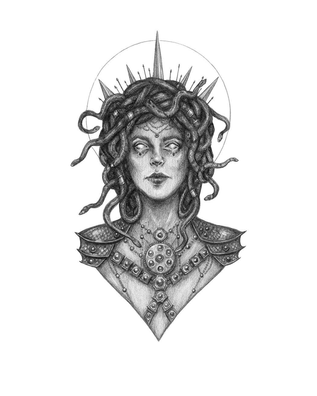 Medusa, Gorgon Greek Mythology Fine Art Print (5" x 7")