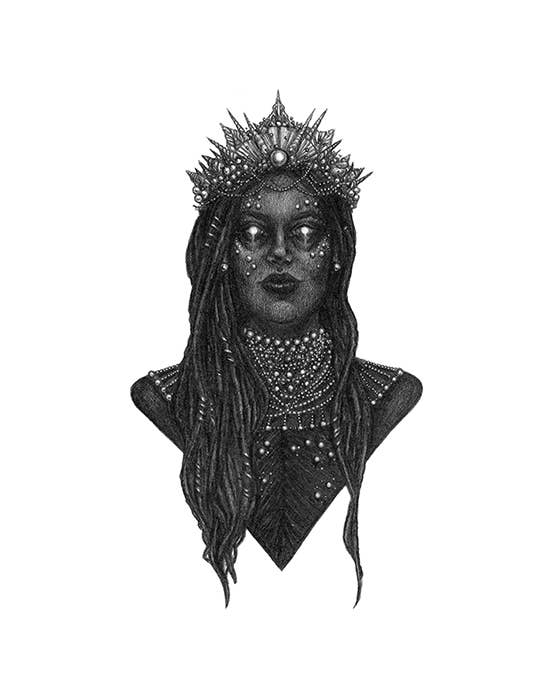 Yemaya, Yoruban Orisha Of The Ocean Fine Art Print (5" x 7")