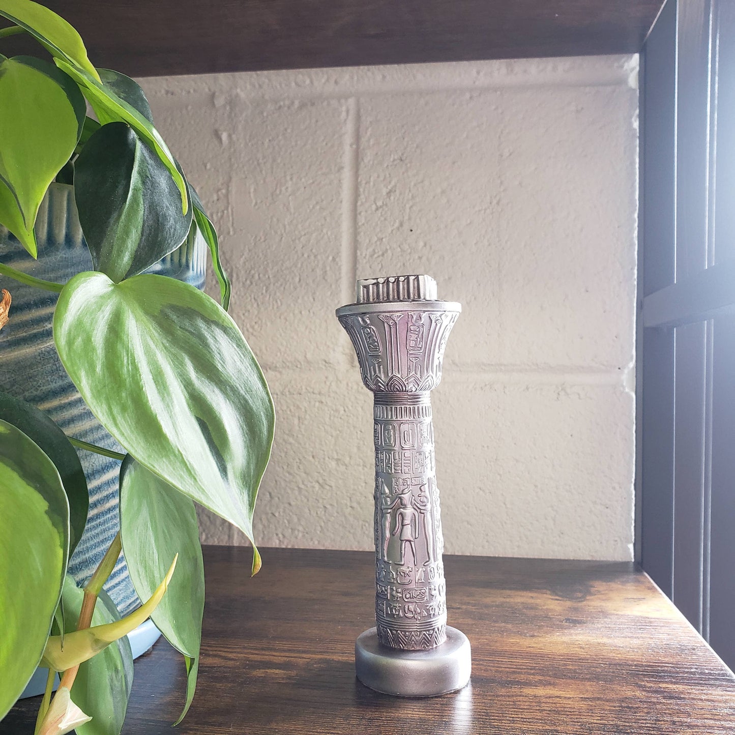 Egyptian Pillar Candlestick Holder (6.5")