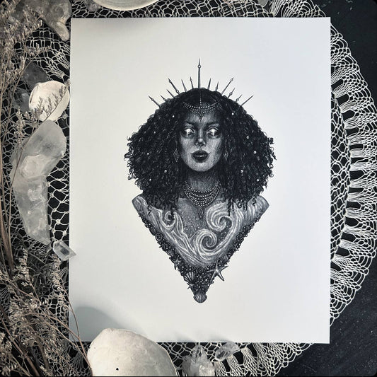 Mami Wata, African Goddess Of Water Fine Art Print (5" x 7")