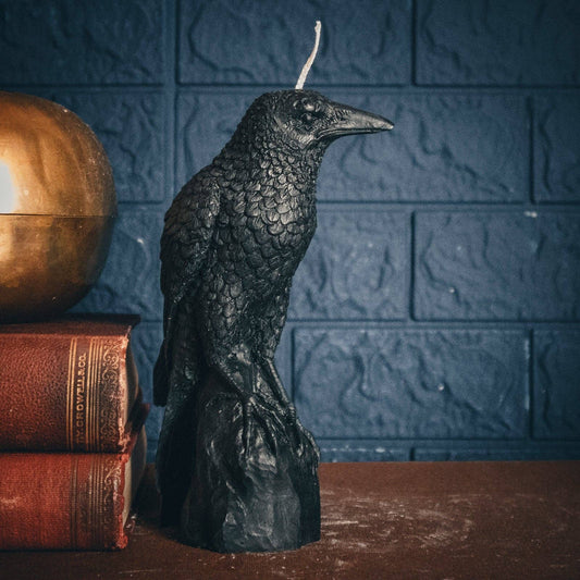 Perched Raven Candle Pillar