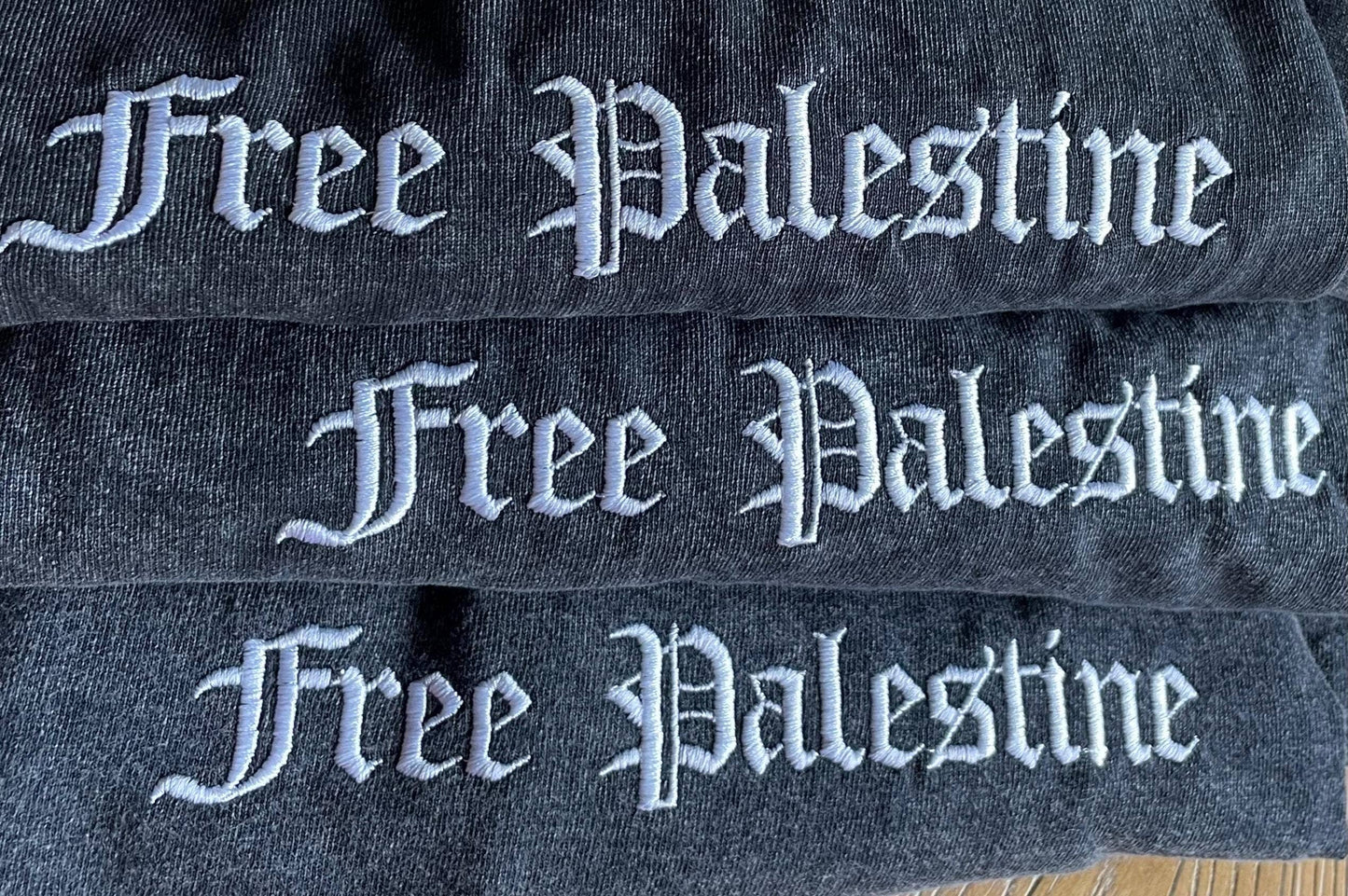 "Free Palestine" Embroidered T-Shirt