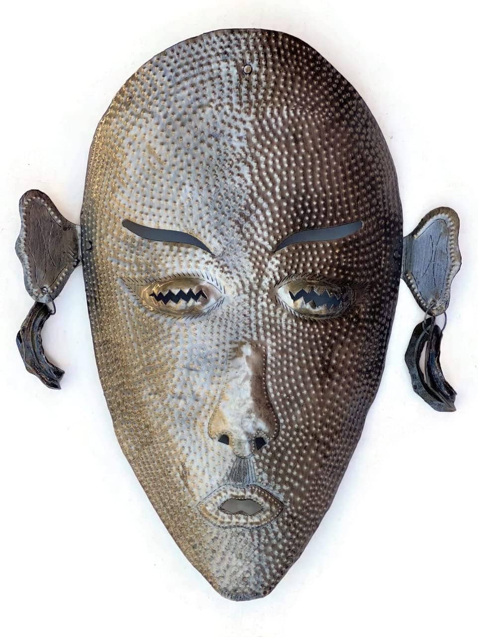 Haitian Metal Tiki Bar Mask (19.5" x 12" x 2.5")