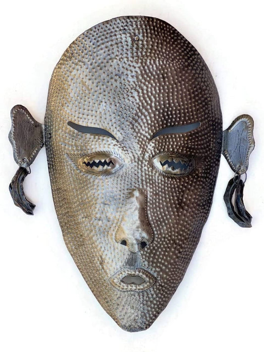Haitian Metal Tiki Bar Mask (19.5" x 12" x 2.5")
