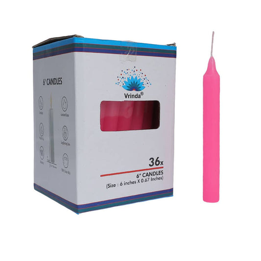 Pink Taper Candles (6")