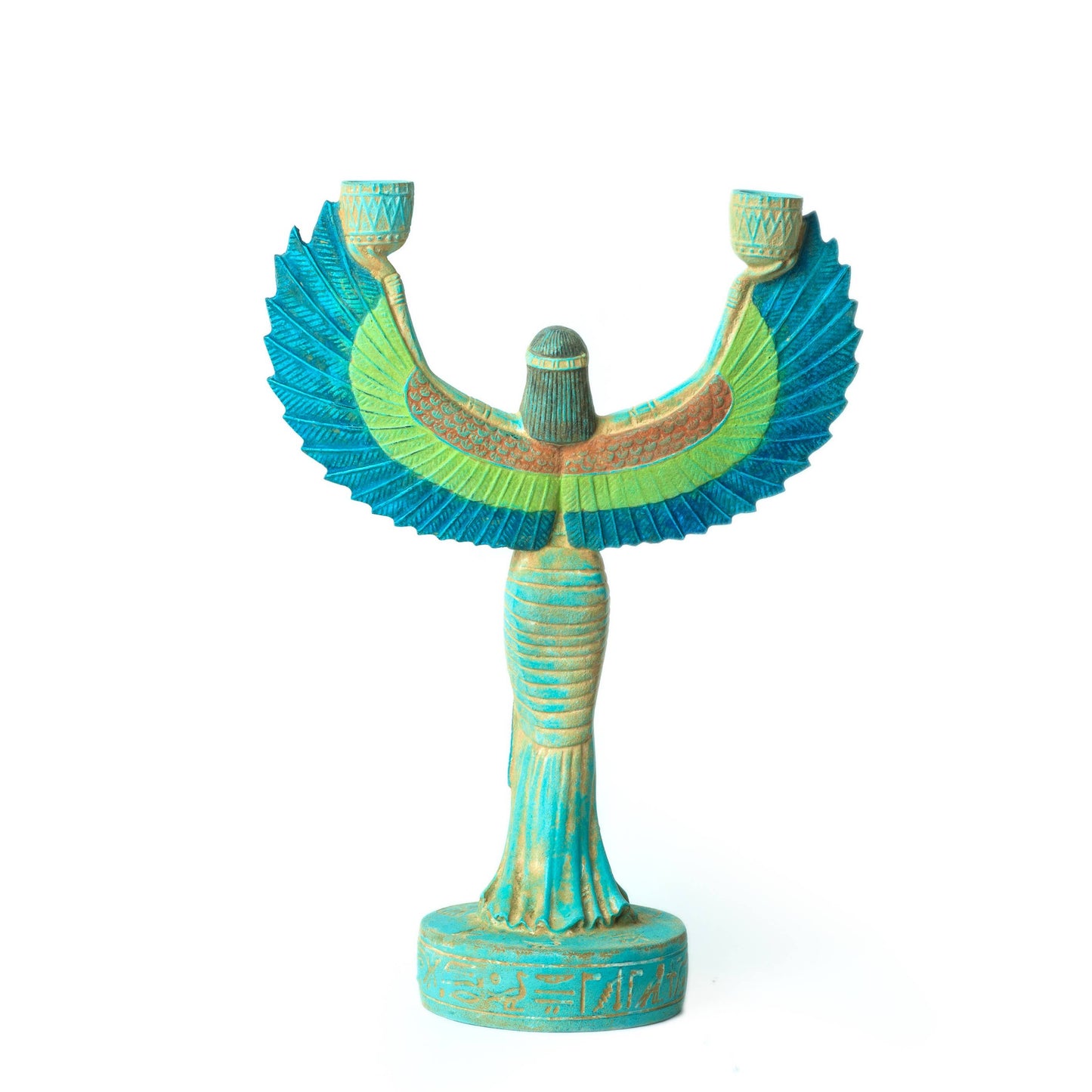 Egyptian Winged Isis Candlestick Holder (13")