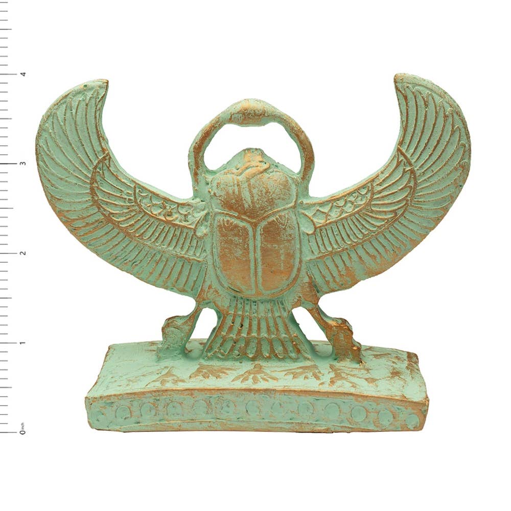 Egyptian Winged Scarab Double Sided Statue (4")
