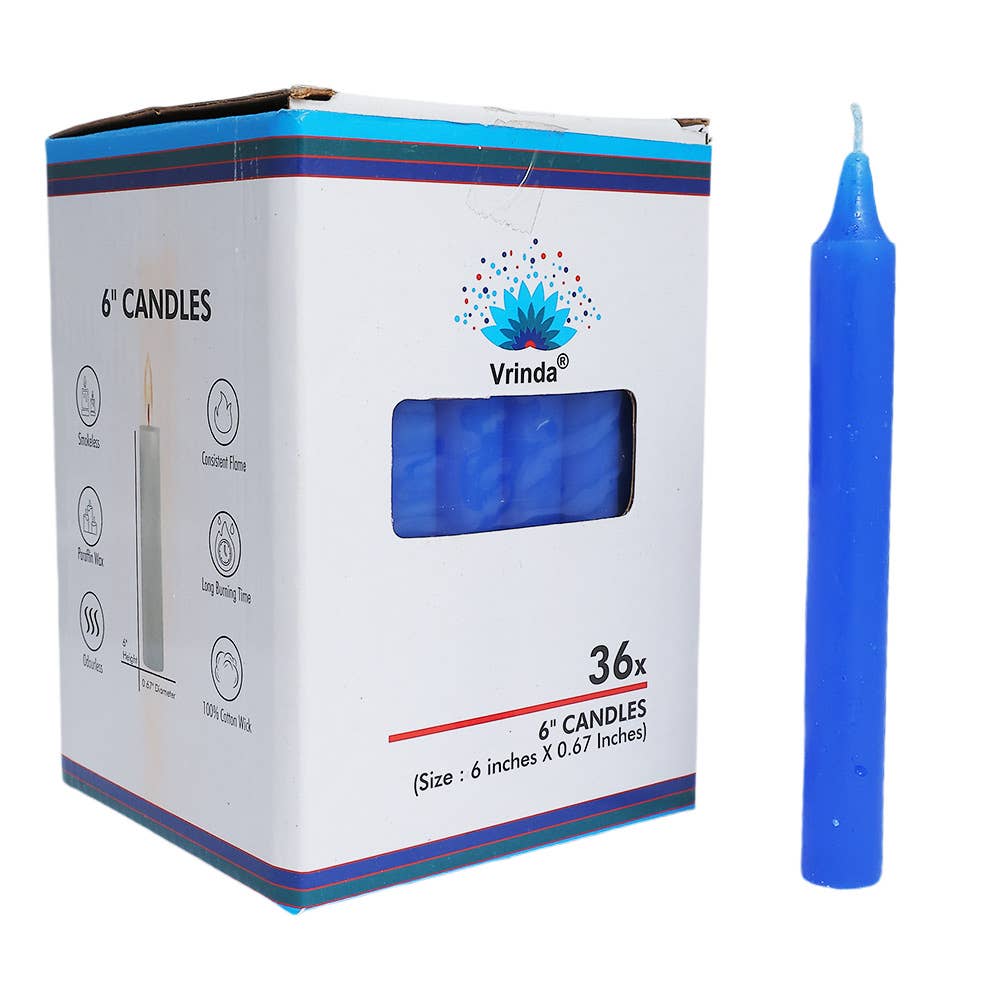 Blue Taper Candles (6")