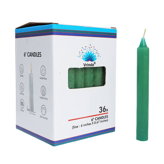 Green Taper Candles (6")
