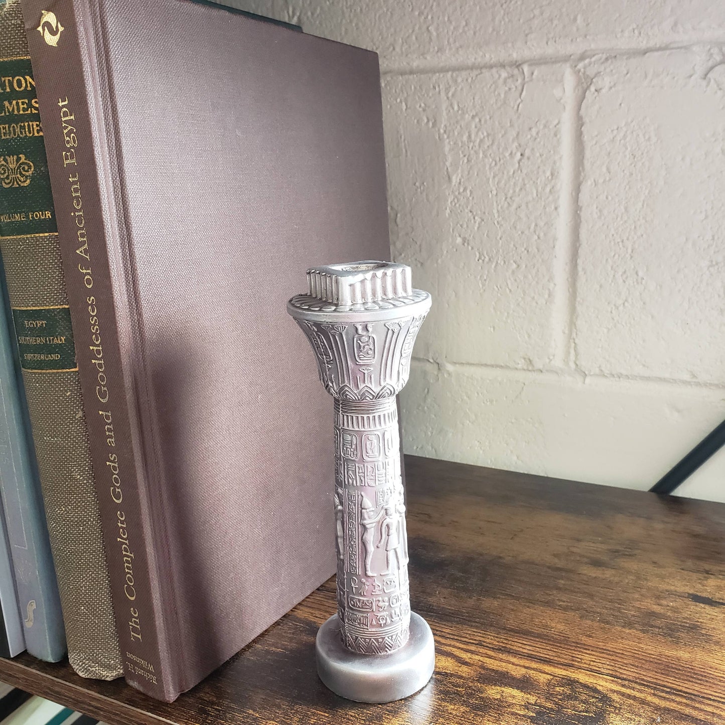 Egyptian Pillar Candlestick Holder (6.5")