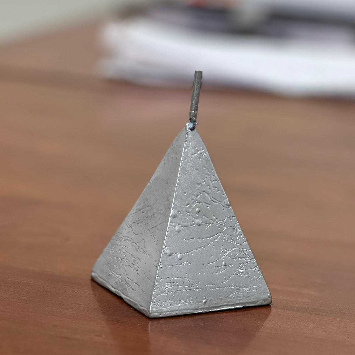 Silver Pyramid Candle