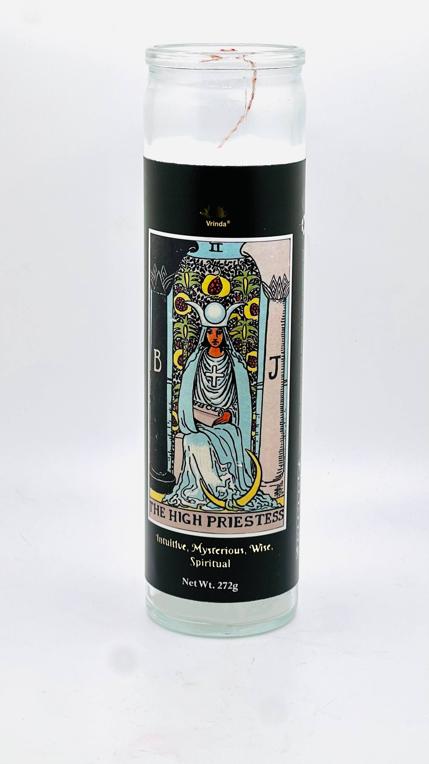 The High Priestess Tarot Candle (8" x 2")