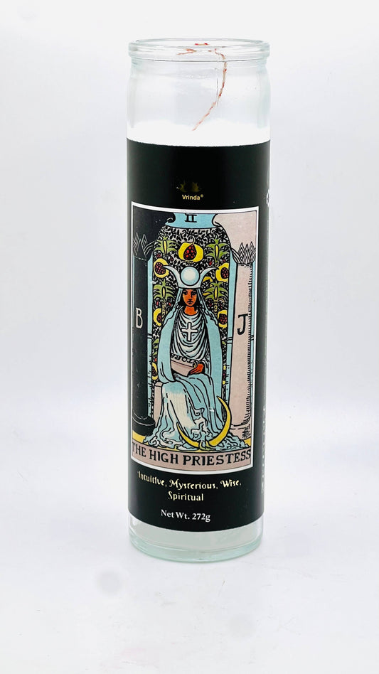 The High Priestess Tarot Candle (8" x 2")