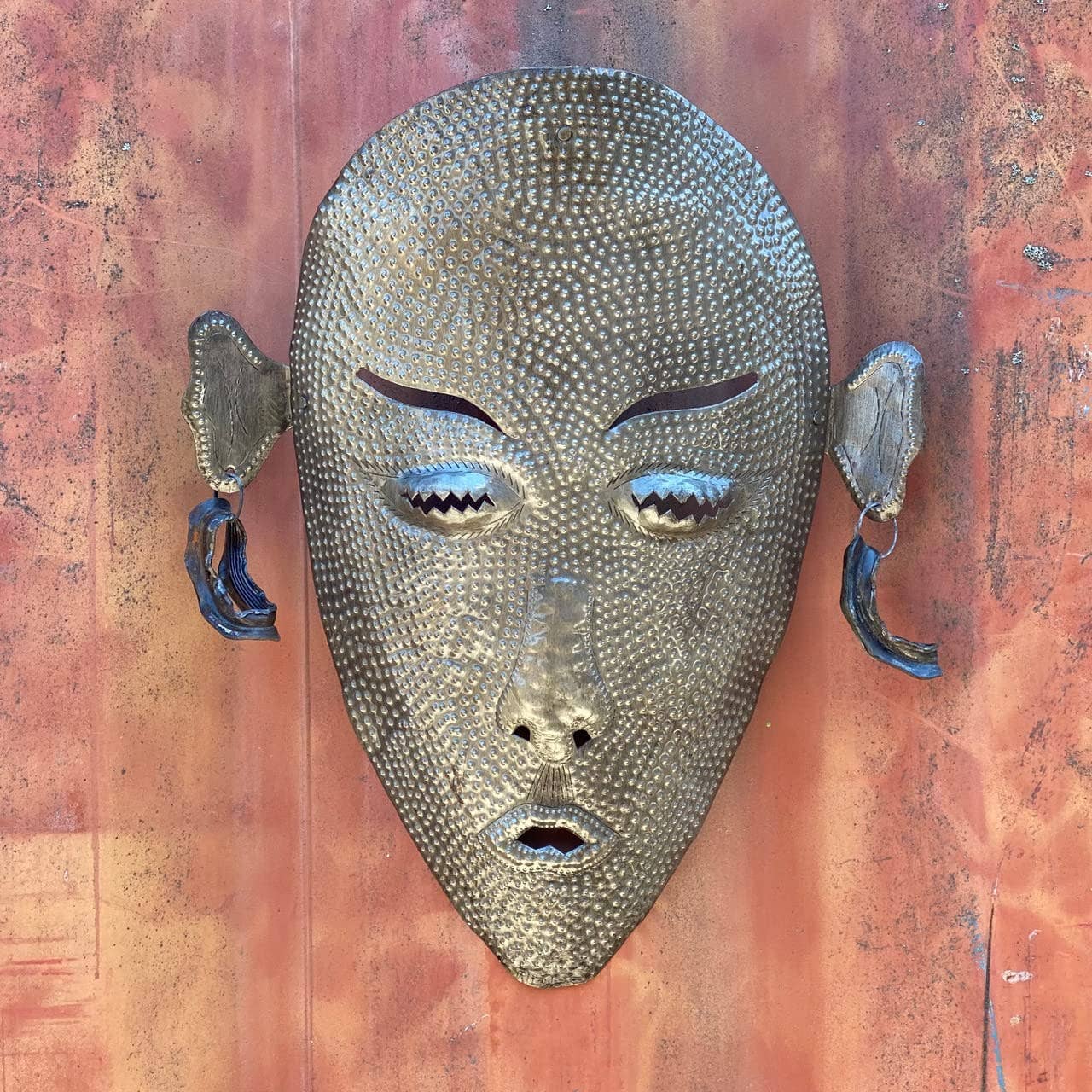 Haitian Metal Tiki Bar Mask (19.5" x 12" x 2.5")