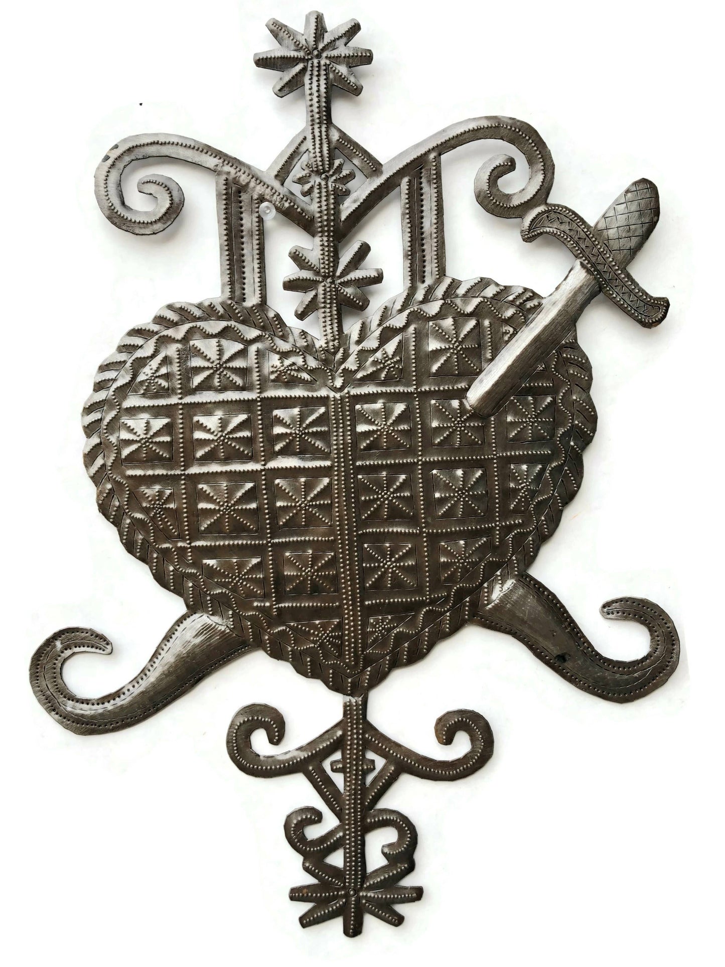 Haitian Voodoo Veve Heart Art (16" x 11.5")