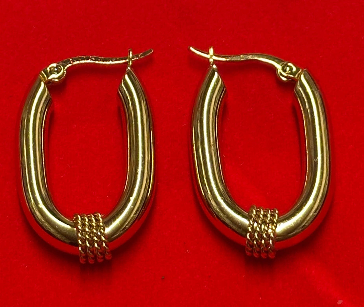 Handcrafted Gold Plated Hoops With Rope Detail