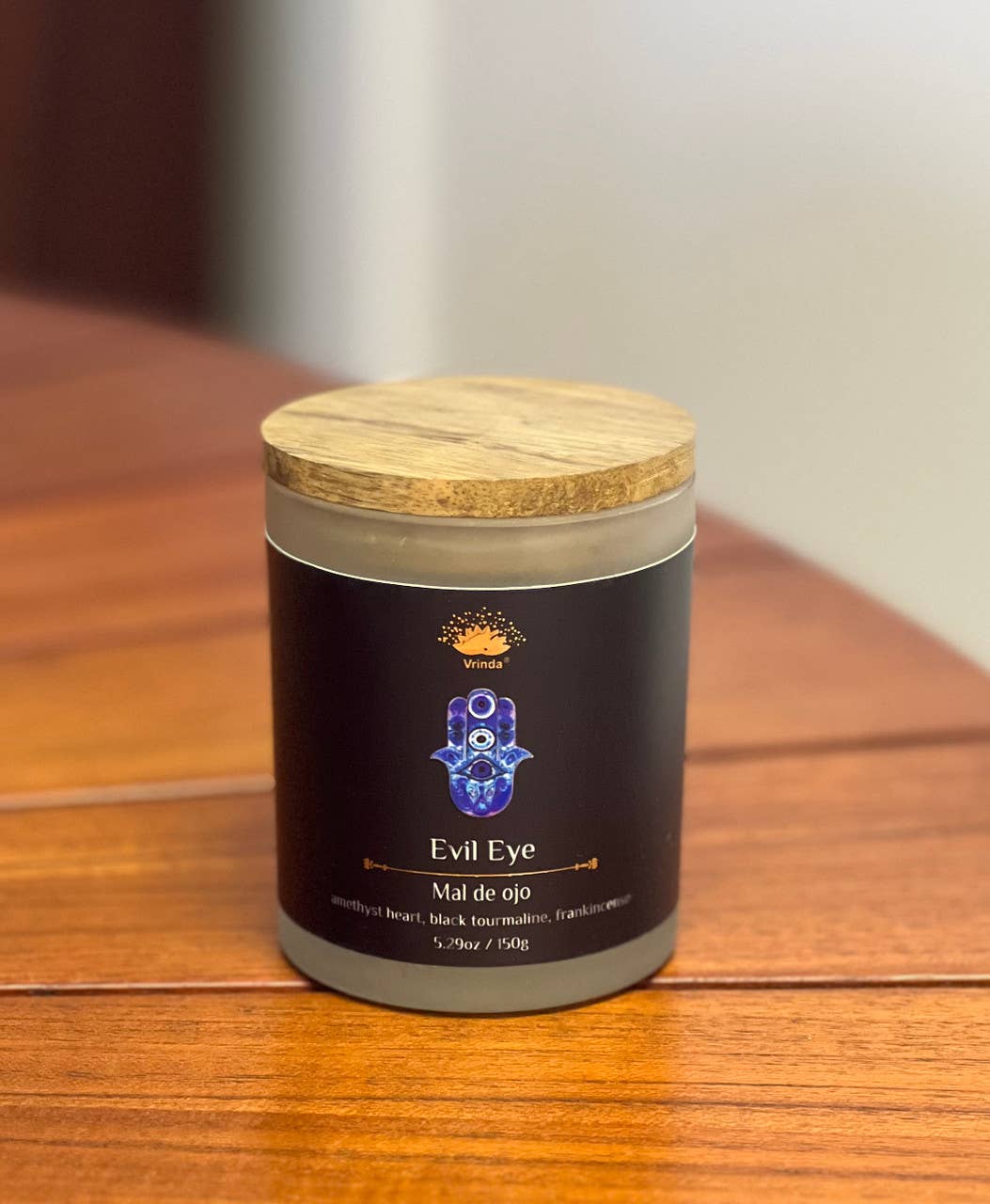 Evil Eye Soy Glass Candle With Crystals and Herbs