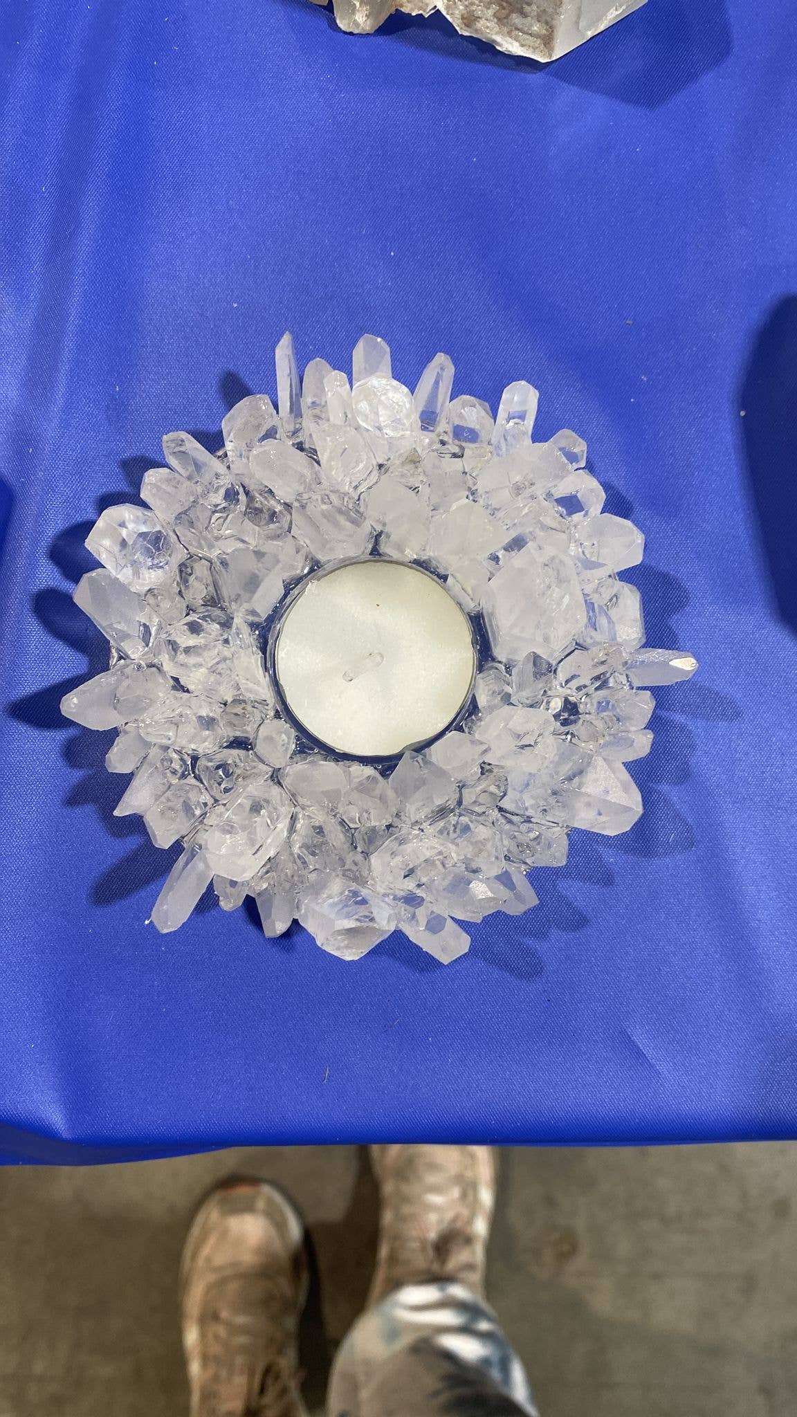 Lemurian Quartz Candle Holder