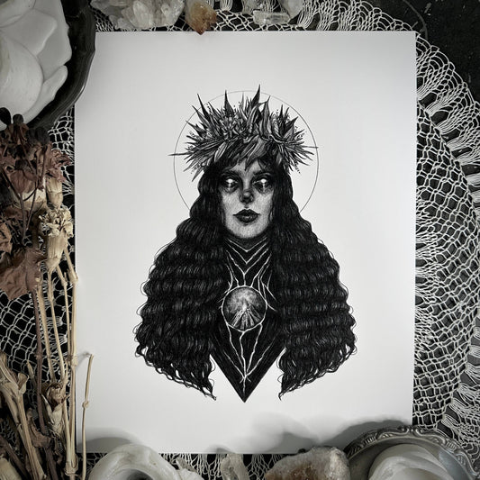 Pele, Hawaiian Goddess Of Volcanoes Fire Fine Art Print (5" x 7")