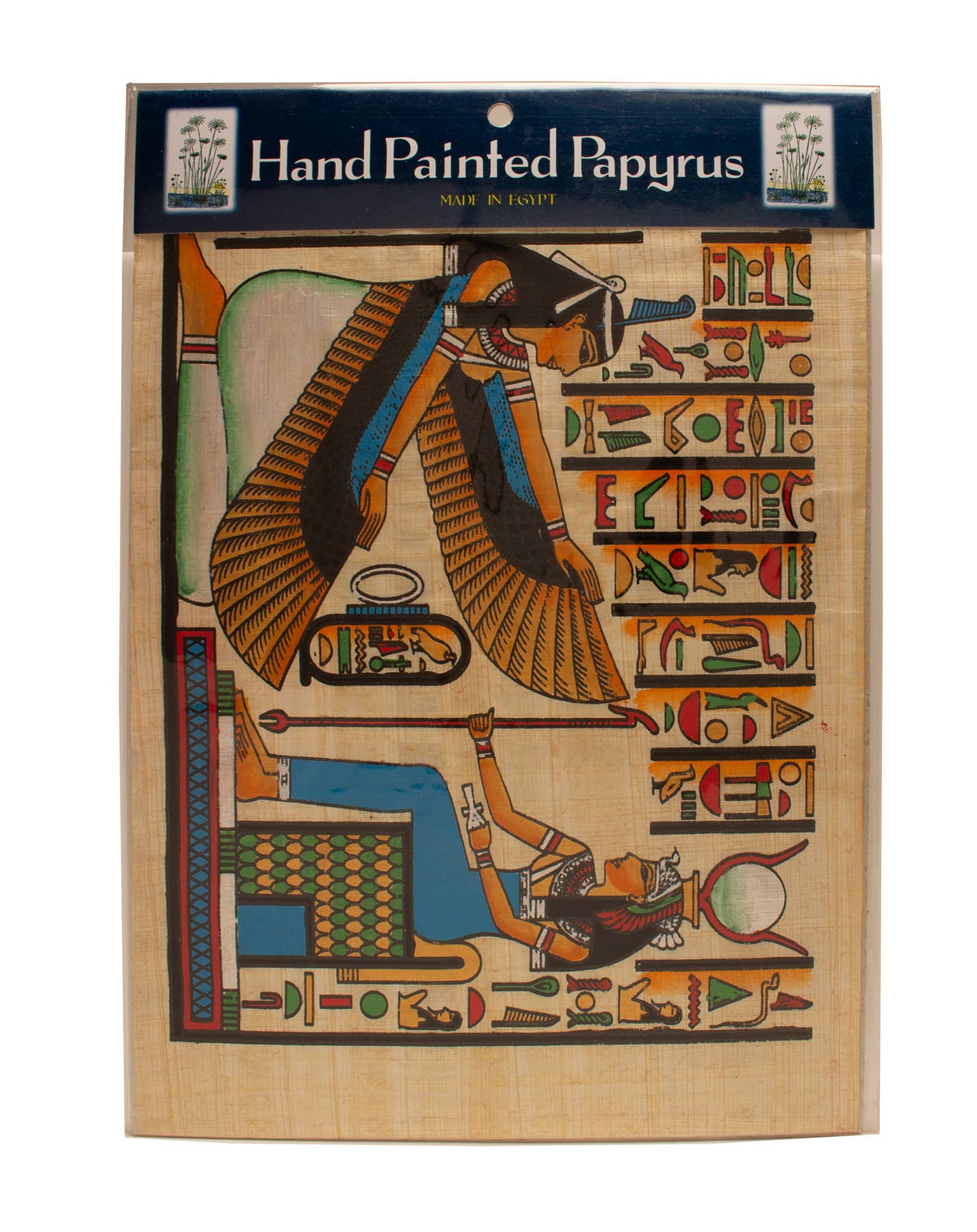 Egyptian Maat/Isis Hand Painted Papyrus (8" x 10")