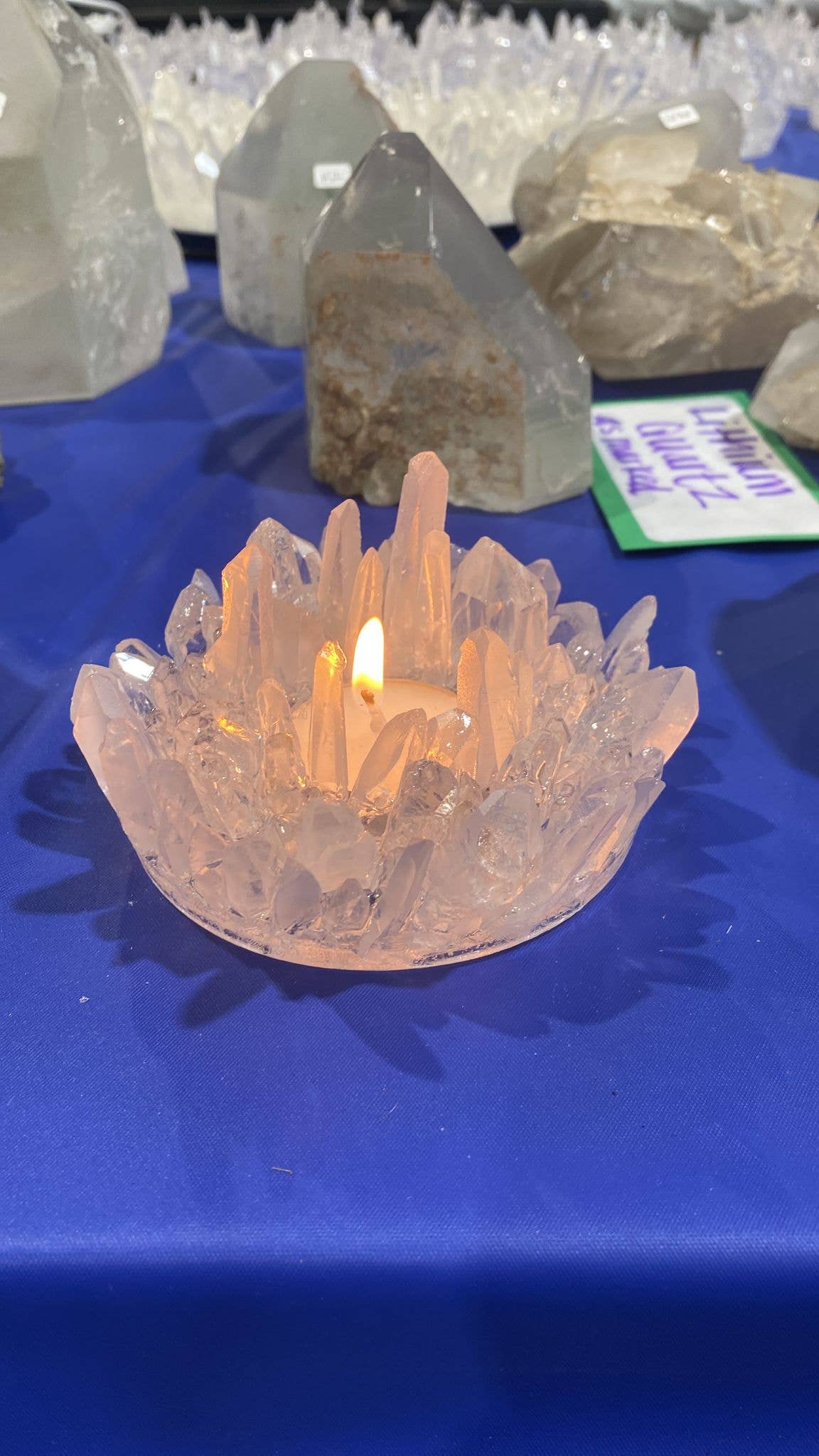 Lemurian Quartz Candle Holder