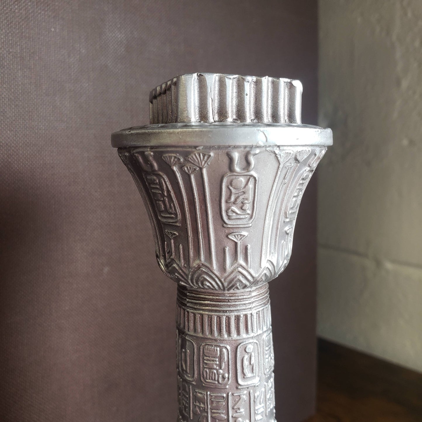 Egyptian Pillar Candlestick Holder (6.5")