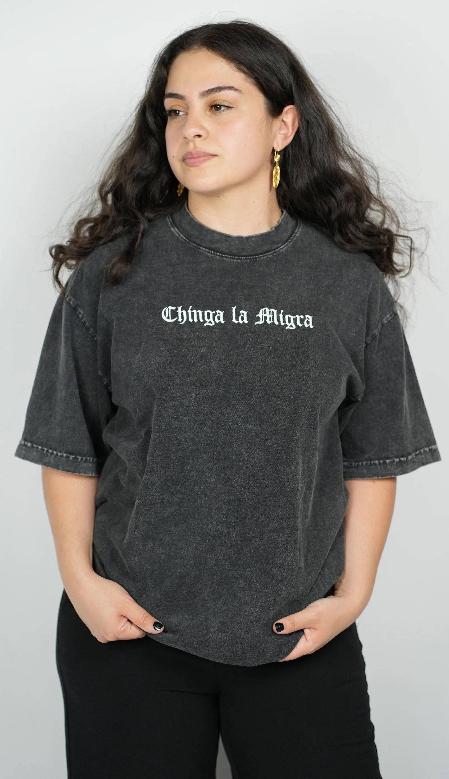"Chinga La Migra" Embroidered T-Shirt
