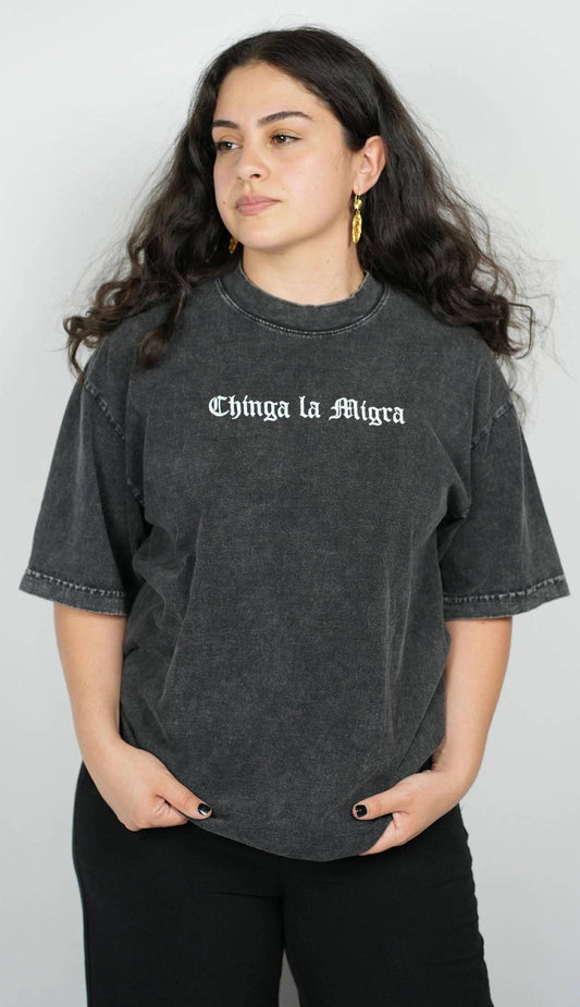 "Chinga La Migra" Embroidered T-Shirt