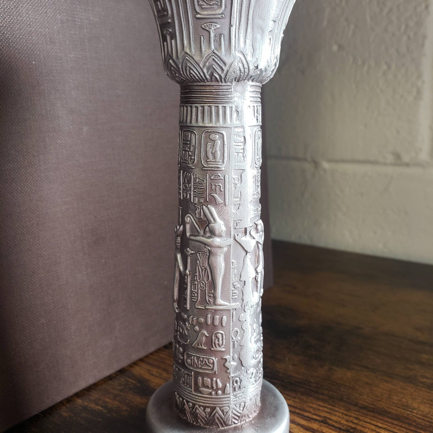 Egyptian Pillar Candlestick Holder (6.5")
