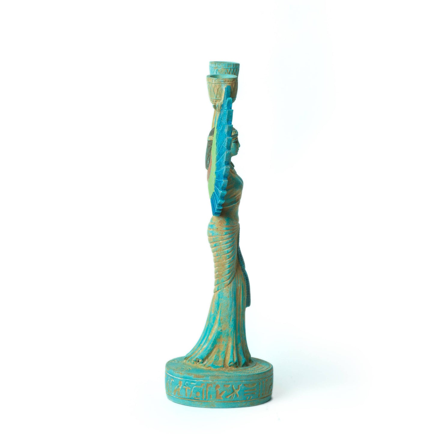 Egyptian Winged Isis Candlestick Holder (13")
