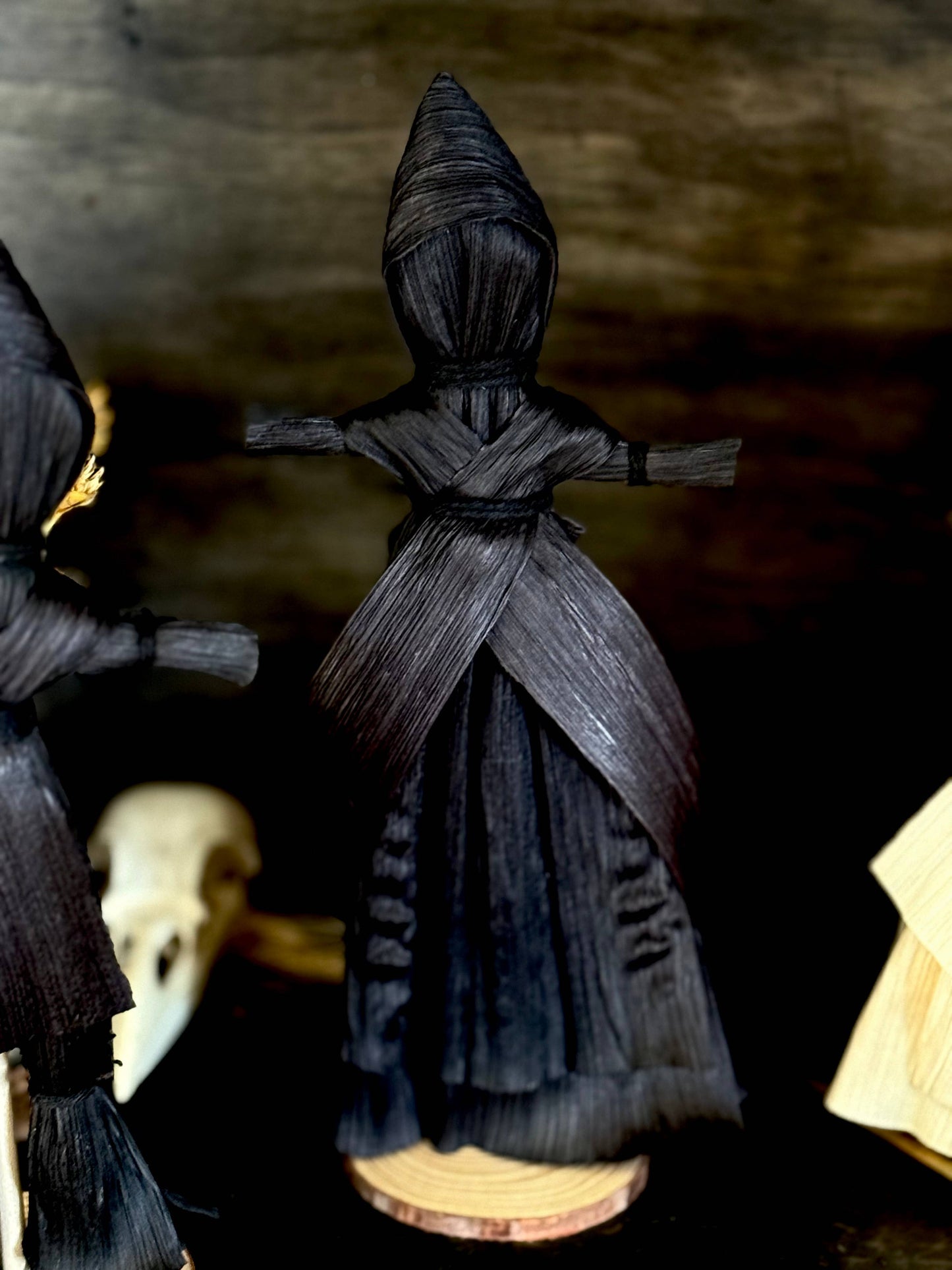 Ritual Corn Husk Doll With Smock And Hood