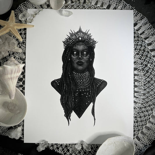 Yemaya, Yoruban Orisha Of The Ocean Fine Art Print (5" x 7")