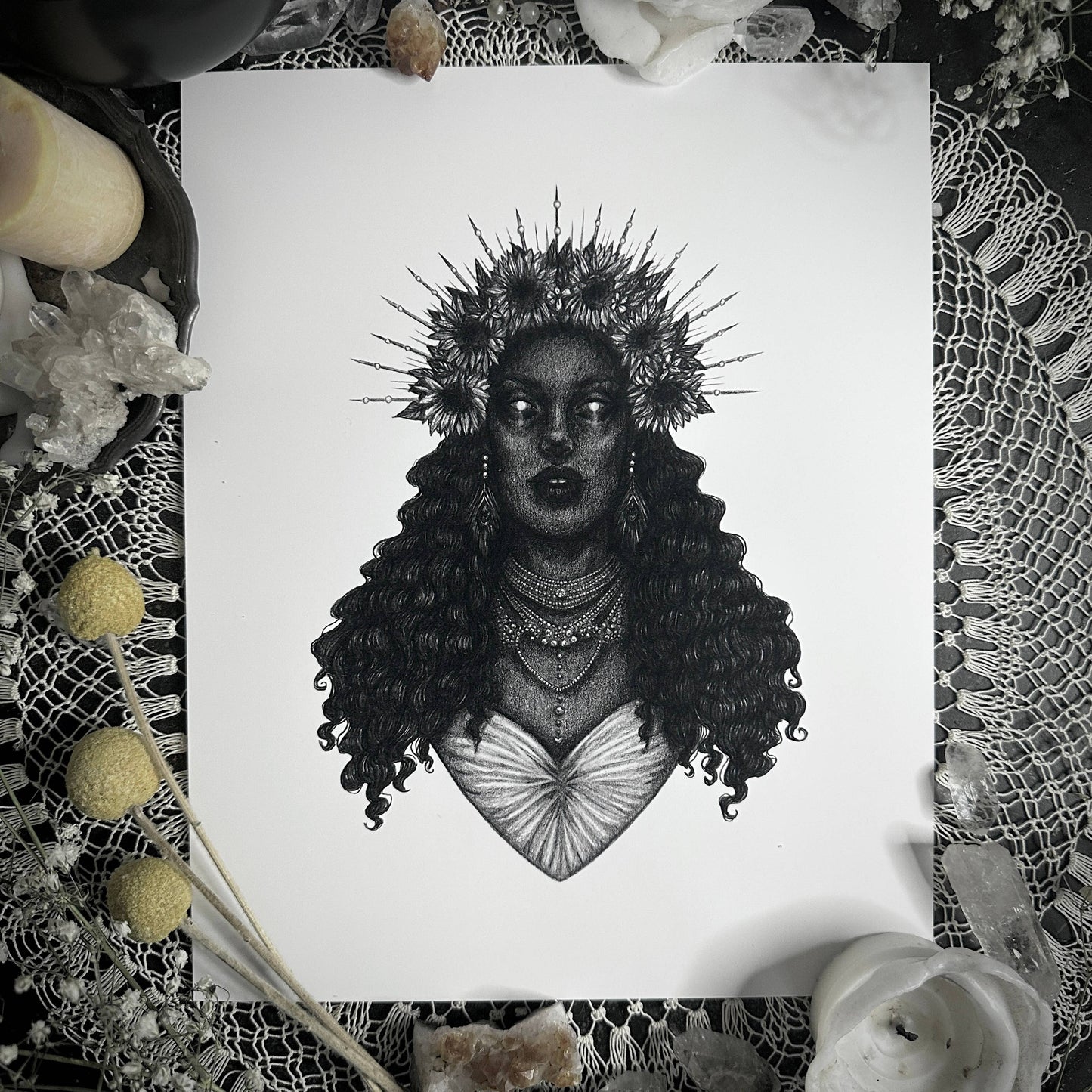Oshun, Yoruban Orisha Of Love Abundance Fine Art Print (5" x 7")